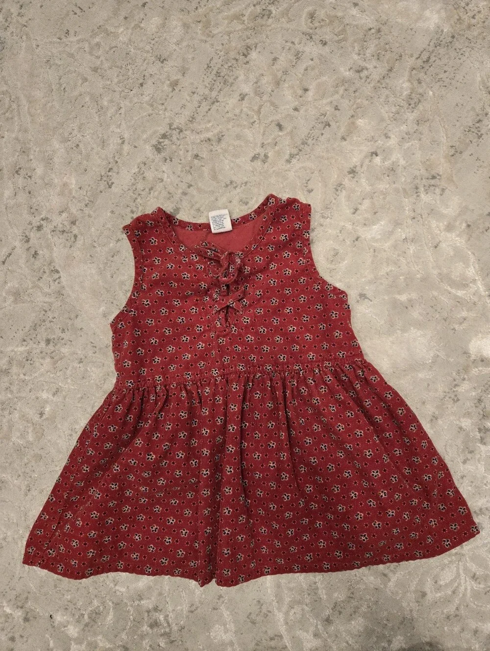 Vintage Y2k Baby Gap Red Floral Sleeveless Dress
